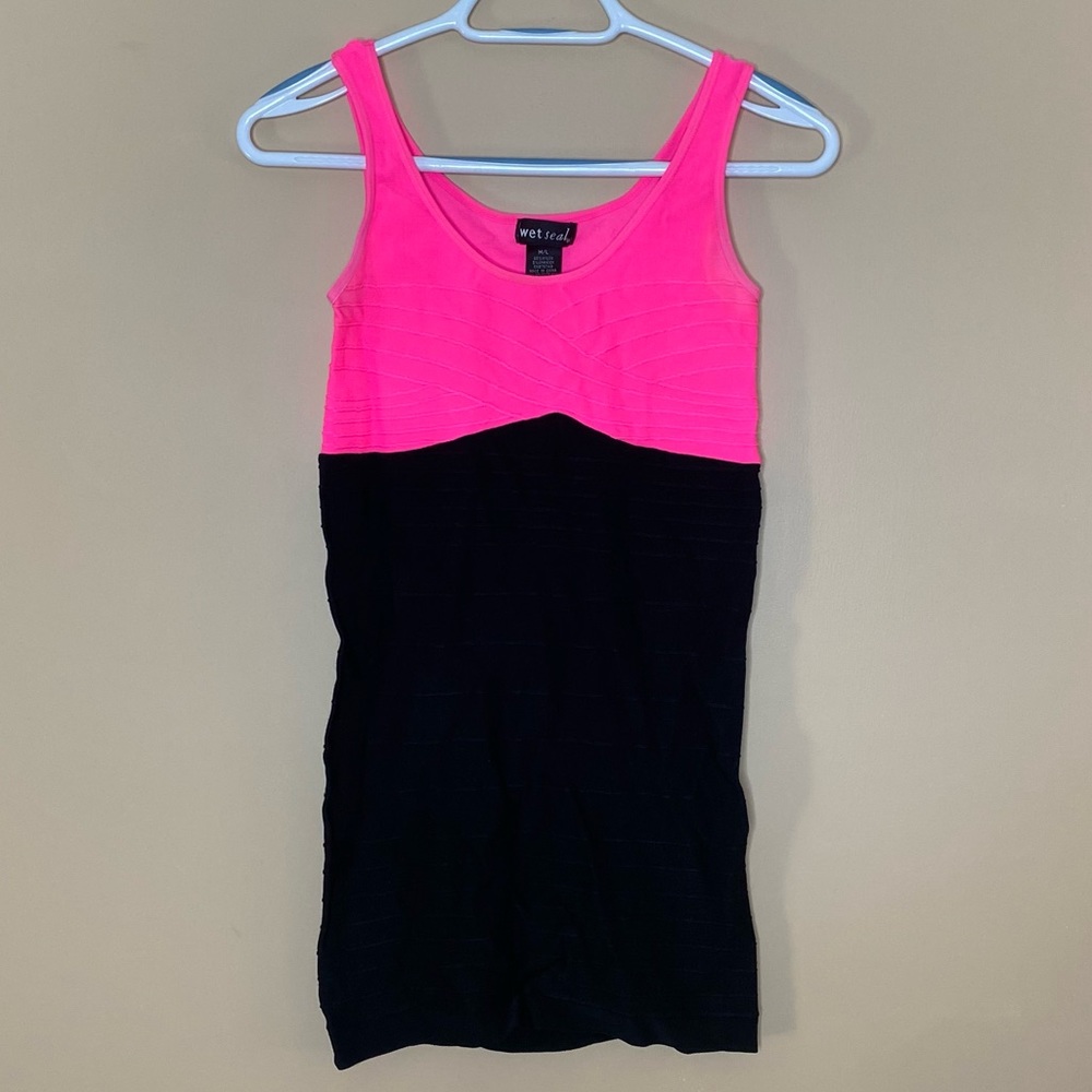 Pink and Black Bodycon dress